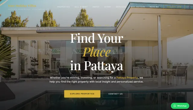 เว็บไซต์รายชื่ออสังหาริมทรัพย์ — pridaproperty.com ดีไซน์หน้าแรก