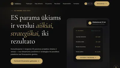 เว็บไซต์บริษัทที่ปรึกษาด้านทุนสนับสนุน EU — subdoma-projektai.lt เวอร์ชันภาษาอังกฤษ