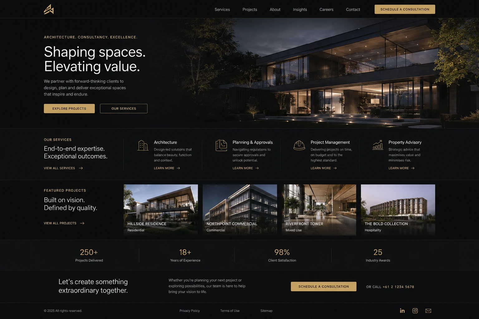 Multi-page business website example